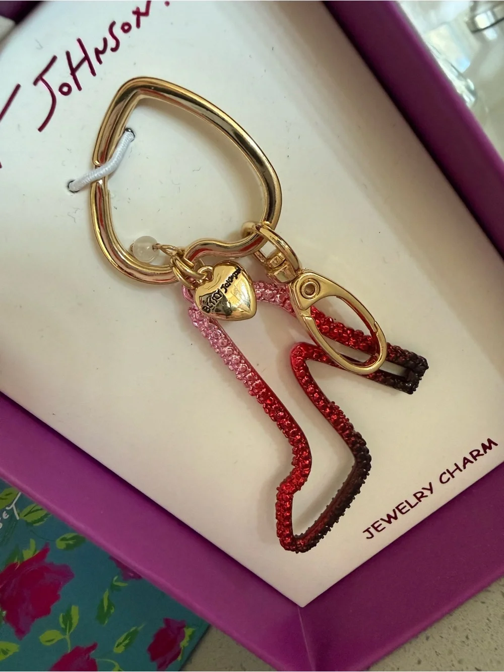 BETSEY Johnson high heel shoe keychain bag charm new in novelty box